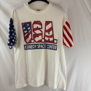 Kennedy Space Center Vintage Single Stitch Graphic Tee Shirt USA LA Sportswear L